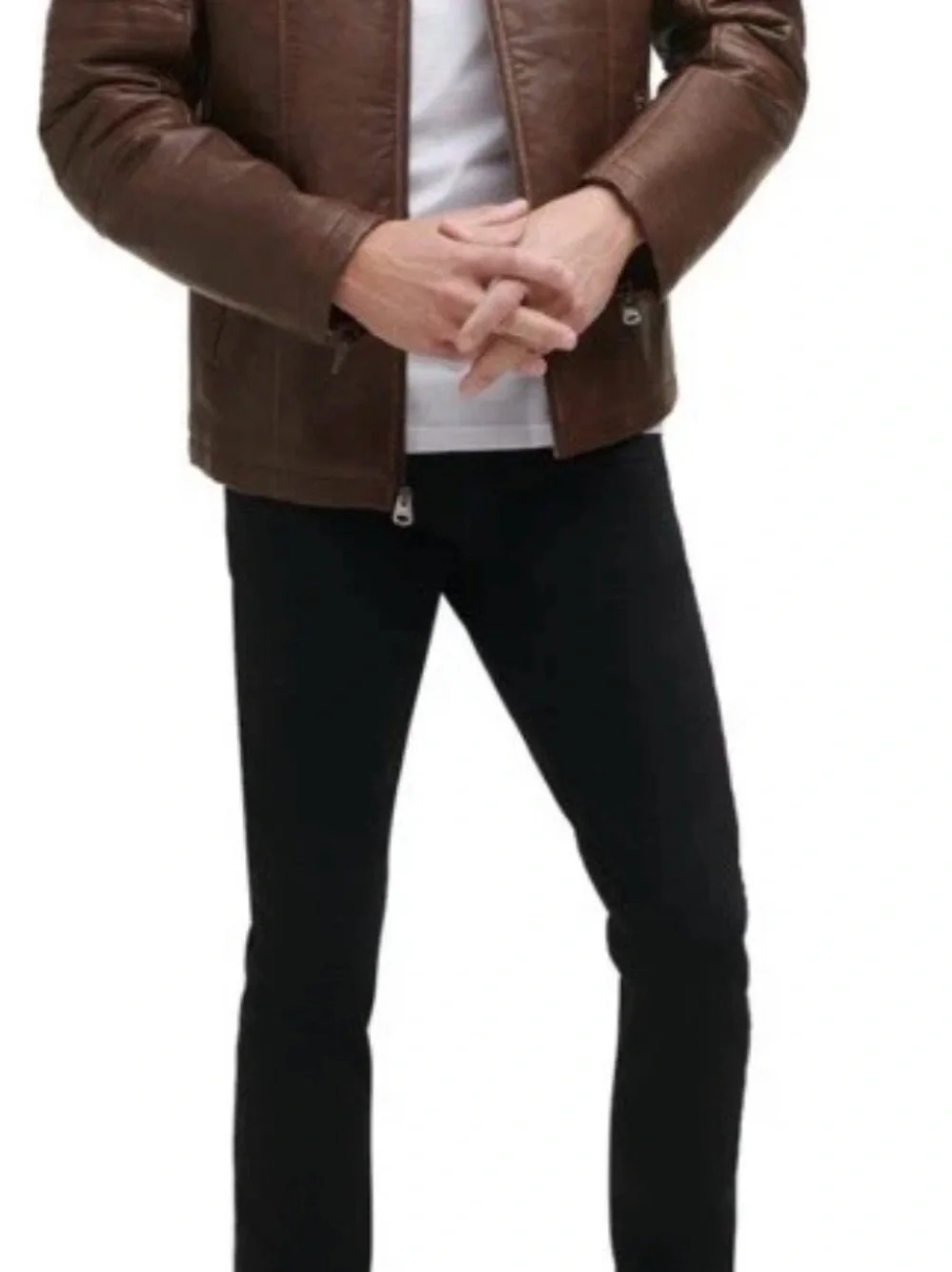 Levi's Men's Dark Brown Leather Bomber Jacket